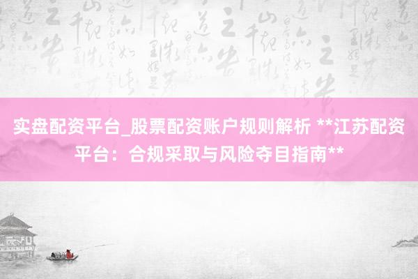 实盘配资平台_股票配资账户规则解析 **江苏配资平台：合规采取与风险夺目指南**